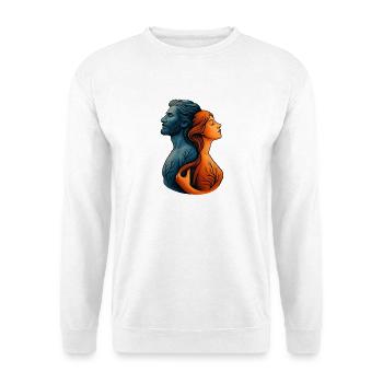 Couple of water and fire turned over with tree roots - Unisex Sweatshirt - white - Front