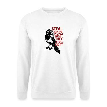 Elster mit Schlüssel Slogan - Unisex Pullover - Weiß - Vorne
