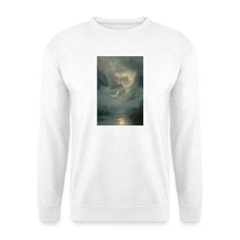 Vol brumeux au-dessus du Voile de la Montagne - Sweat-shirt Unisexe - blanc - Devant