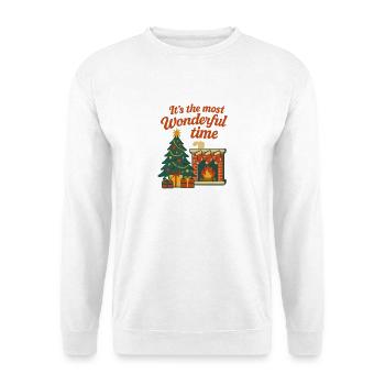 Wonderful Christmas time by the fireplace - Unisex Sweatshirt - white - Front