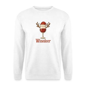 Winedeer Renne Drôle de vin Dire Noël - Sweat-shirt Unisexe - blanc - Devant