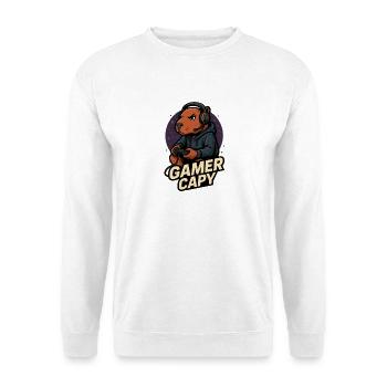 Gamer Capy – Cute Capybara Gamer 🎮
 - Unisex Pullover - Weiß - Vorne