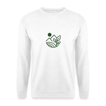 Green Horizon Berge und Blätter - Unisex Pullover - Weiß - Vorne