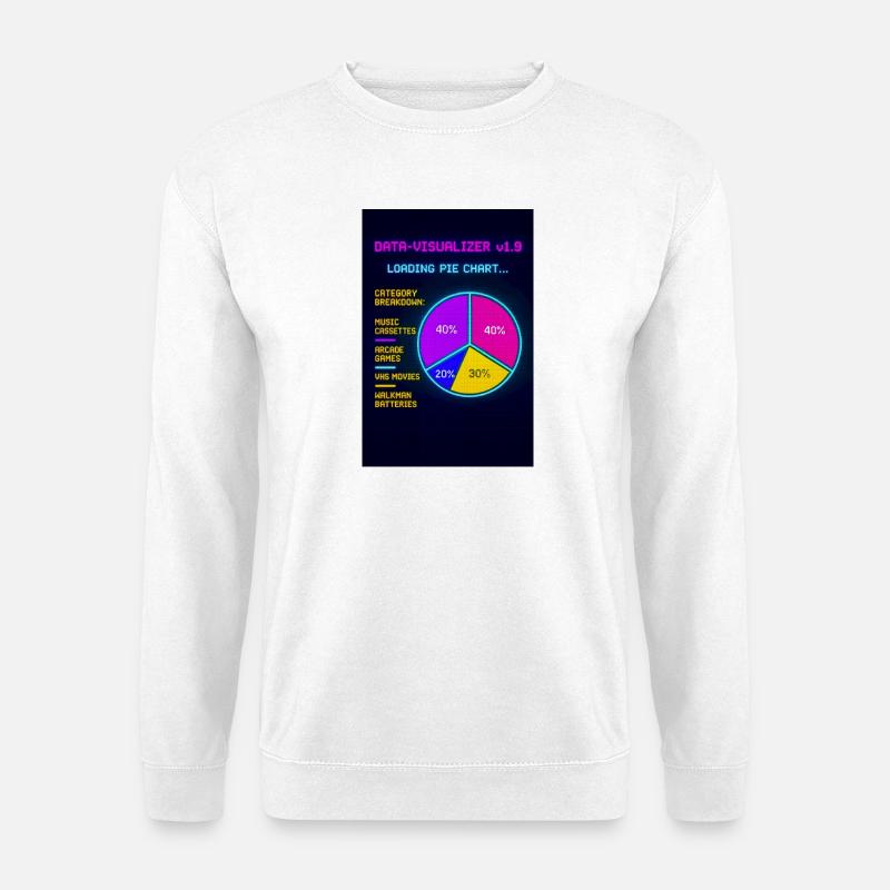 Neon-Tortendiagramm Retro Visuell - Unisex Pullover - Weiß