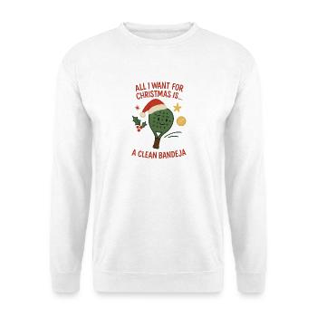 Tout ce que je veux pour Noël Bandeja ... Noël de padel - Sweat-shirt Unisexe - blanc - Devant