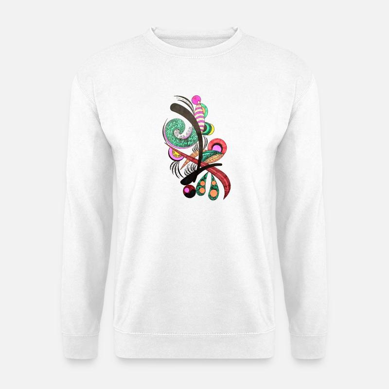Abstrakte Farbspiralen - Unisex Pullover - Weiß