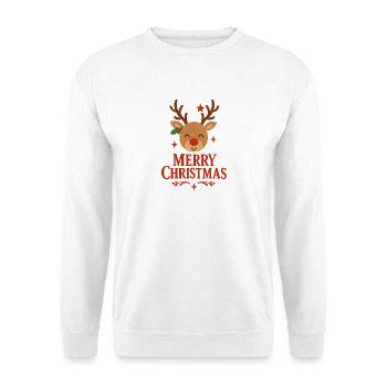 Hirsch Rudolph Frohe Weihnachten süß - Unisex Pullover - Weiß - Vorne