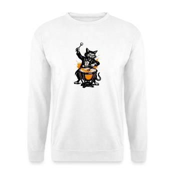 Cat Ribbon Drum Hero in Comic Style - Unisex Sweatshirt - white - Front