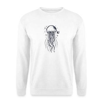 Kosmische Qualle – Mystische Ozeanillustration - Unisex Pullover - Weiß - Vorne