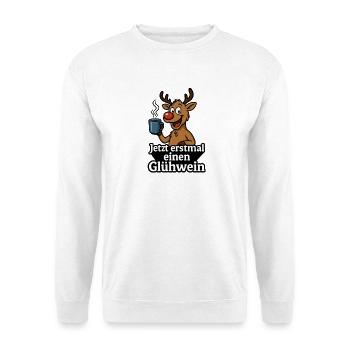 Funny mulled wine reindeer - Unisex Sweatshirt - white - Front
