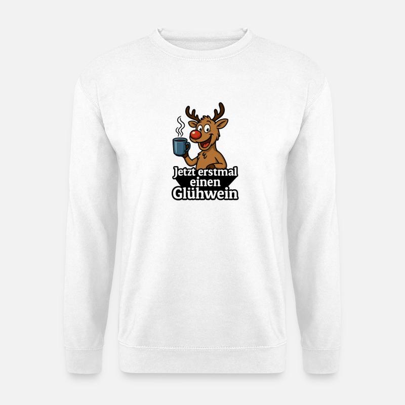 Lustiges Glühwein Rentier - Unisex Pullover - Weiß