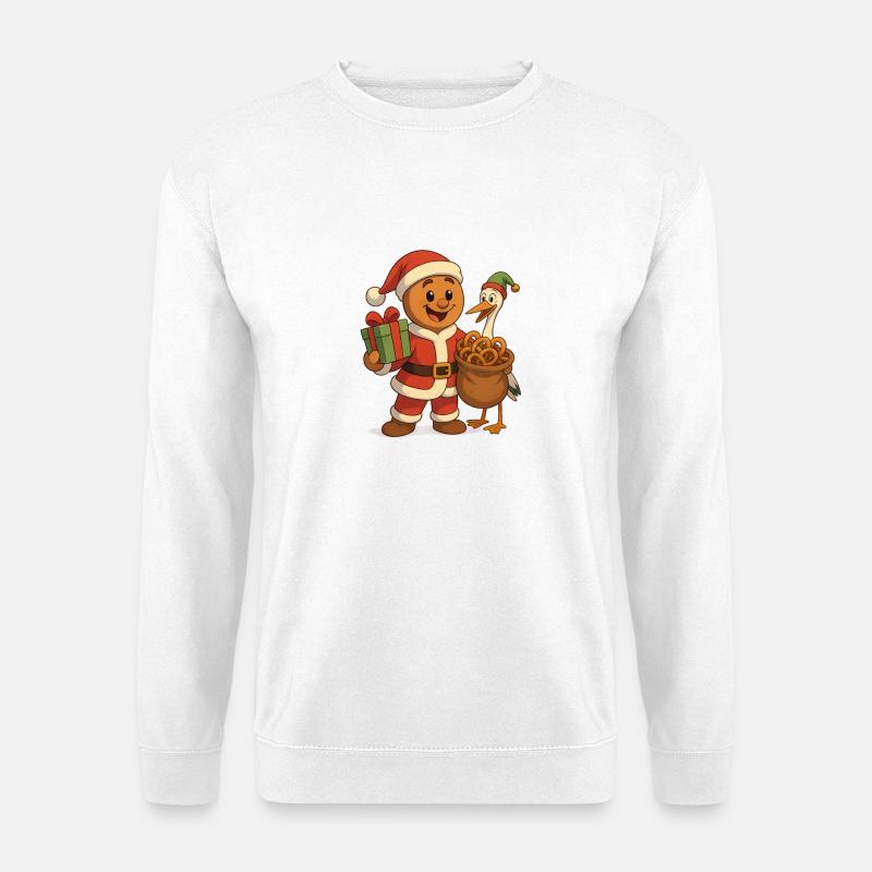 Mannele Elsass Weihnachtslebkuchen Brezeln - Unisex Pullover - Weiß