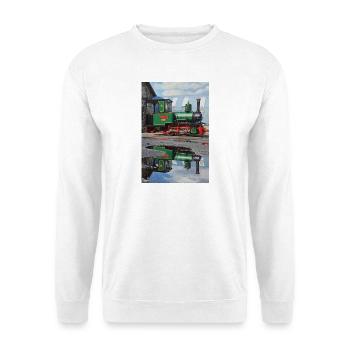 Reflexion der Dampflokomotive - Unisex Pullover - Weiß - Vorne