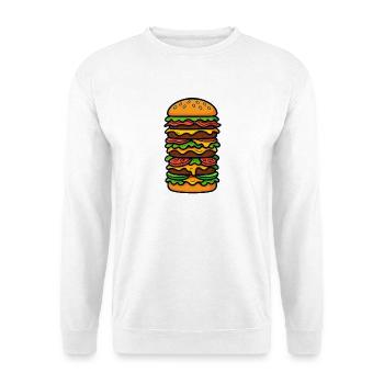 Burger grand XXL - Sweat-shirt Unisexe - blanc - Devant