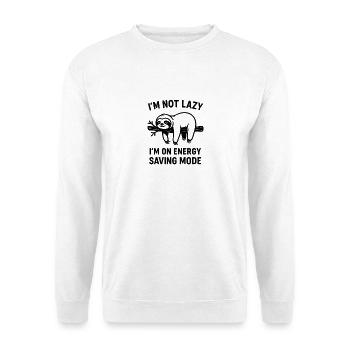 I'm Not Lazy – Power Saving Mode Sloth - Unisex Sweatshirt - white - Front