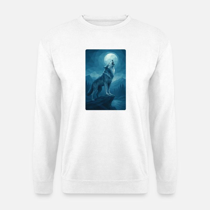 Polynature Night Wolf - Unisex Pullover - Weiß