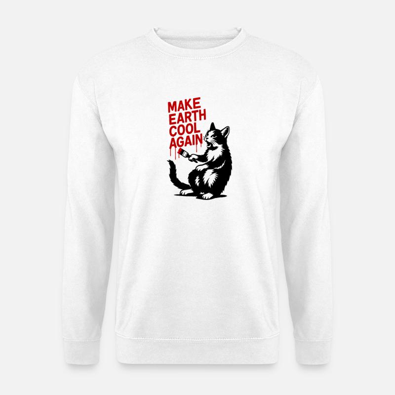 Make Earth Cool Again Wolf Print - Unisex Sweatshirt - white