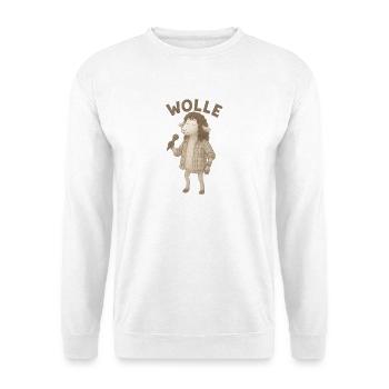 Wolle Schaf mit Mikrofon - Unisex Pullover - Weiß - Vorne