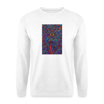 Psychedelic Eye and Mushrooms - Sweat-shirt Unisexe - blanc - Devant
