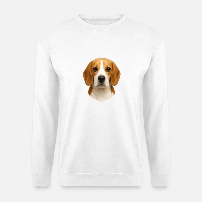 Beagle Kopf Portrait - Unisex Pullover - Weiß