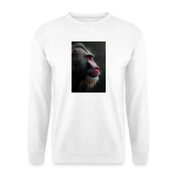 Mandrill-Blick in Samtennacht - Unisex Pullover - Weiß - Vorne