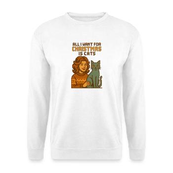 All I want for Christmas Katzen - Unisex Pullover - Weiß - Vorne
