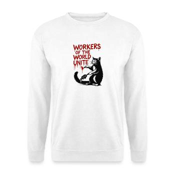 Typographie du chat et du rouge - Sweat-shirt Unisexe - blanc - Devant