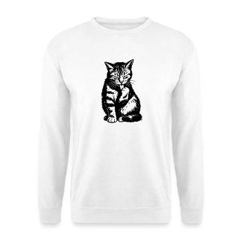 Silhouette de la langue du chat noir - Sweat-shirt Unisexe - blanc - Devant