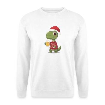 Dino Weihnachts-Festpullover - Unisex Pullover - Weiß - Vorne