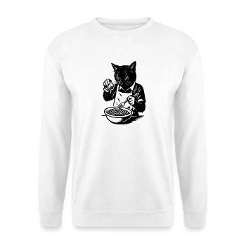 Cat Cook Noodles Illustration - Unisex Sweatshirt - white - Front