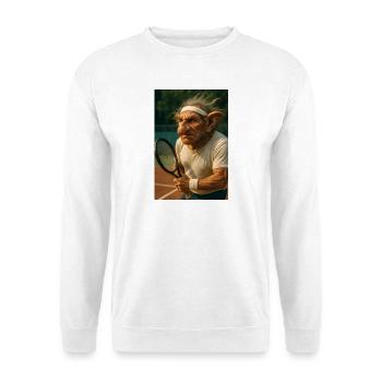 Old Troll on the Tennis Court - Unisex Sweatshirt - white - Front