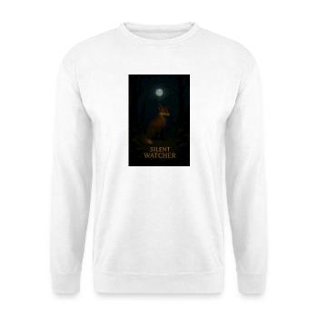 Silent Waiting Fox im Mondlicht - Unisex Pullover - Weiß - Vorne