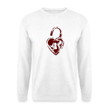 Red Heart Lock Love Design - Unisex Sweatshirt - white - Front