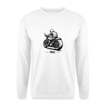 Motocycliste Motocycliste Hélicoptère à vue arrière - Sweat-shirt Unisexe - blanc - Devant
