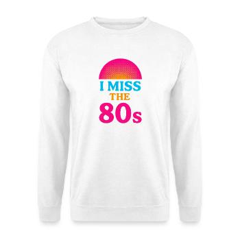 Ich vermisse die 80er – Neon-Halbton-Retro - Unisex Pullover - Weiß - Vorne