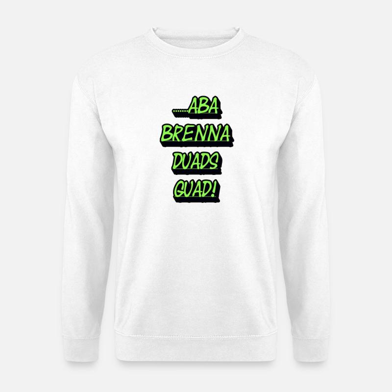 Neon-Grün Textblock Quad Duads - Unisex Pullover - Weiß