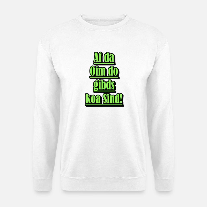 Neon Dialekt Spruch Grün - Unisex Pullover - Weiß