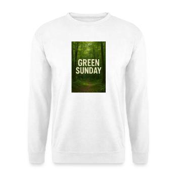 Grüner Sonntag im Wald - Unisex Pullover - Weiß - Vorne