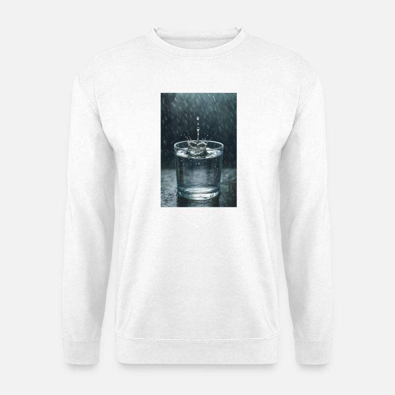 Wasserkrone im Regen - Unisex Pullover - Weiß