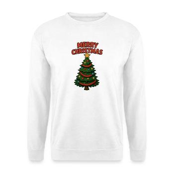 Joyeux sapin de bande dessinée de Noël - Sweat-shirt Unisexe - blanc - Devant