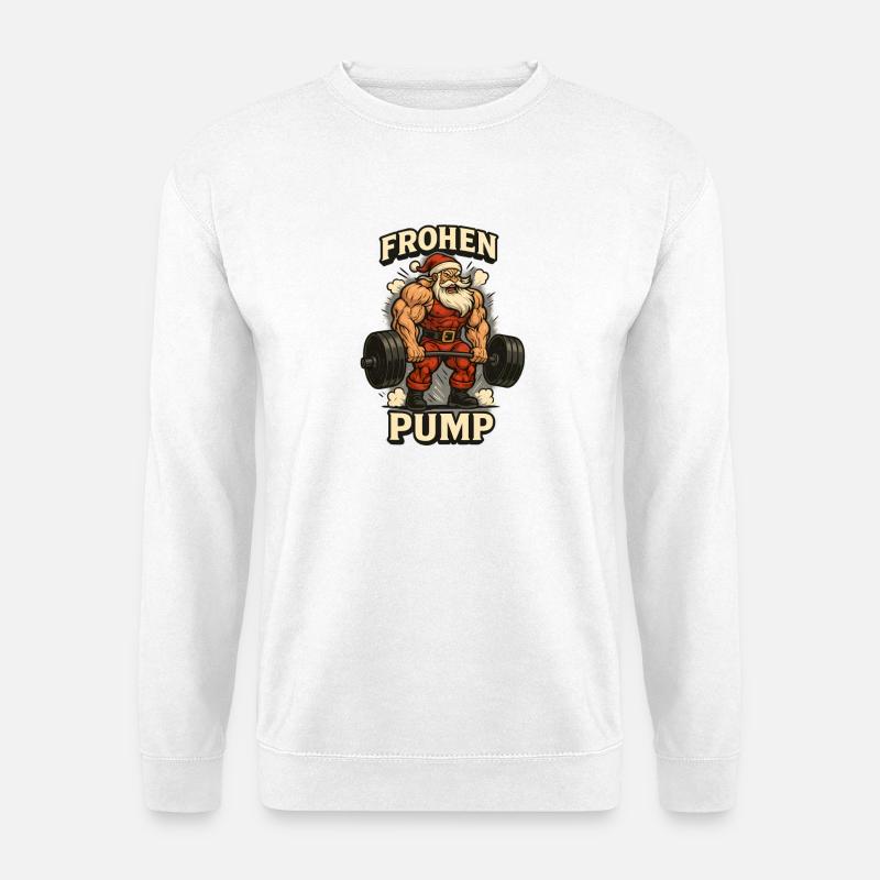 Frohen Pump Weihnachtsmann Outfit - Unisex Pullover - Weiß