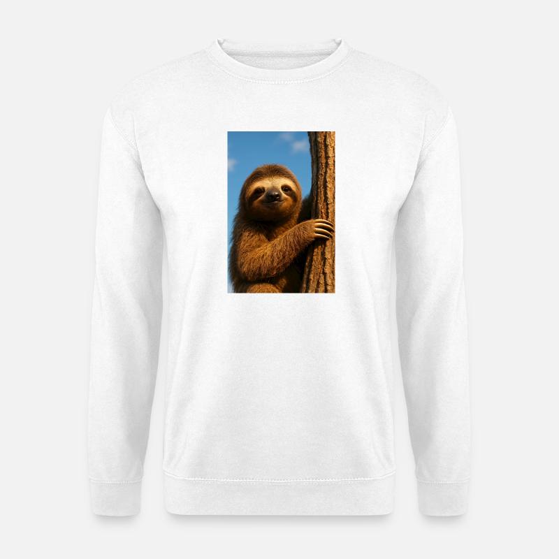 Sunlit sloth tree - Unisex Sweatshirt - white