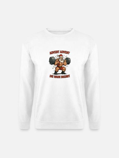 Frohen Pump Fitness Weihnachtsdesign - Unisex Pullover - Weiß