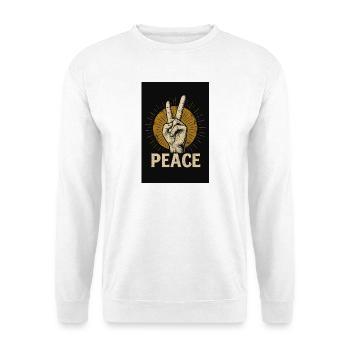 Peace Hand Retro Design - Unisex Pullover - Weiß - Vorne