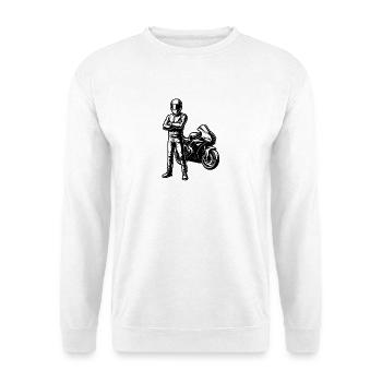 Superbike Racer Illustration Ink Style - Unisex Sweatshirt - white - Front