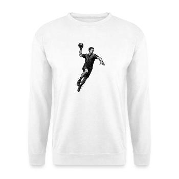Joueur de handball dynamique en illustration noire - Sweat-shirt Unisexe - blanc - Devant