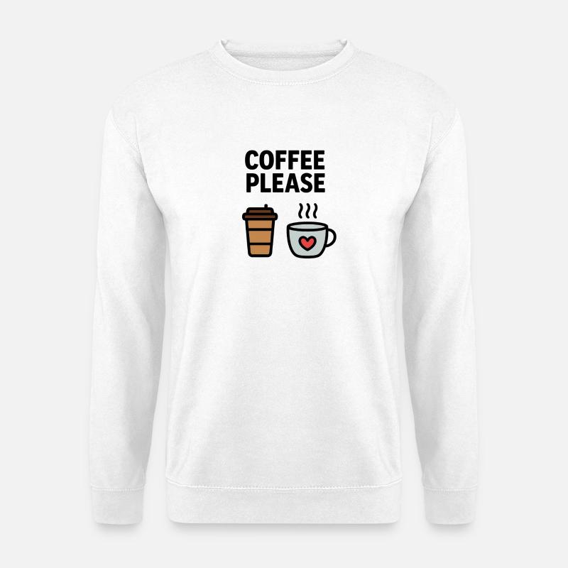 Becher & Herz Kaffee Icon - Unisex Pullover - Weiß