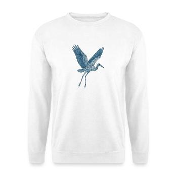 Cigogne bleue | Grue bleue géométrique - Sweat-shirt Unisexe - blanc - Devant