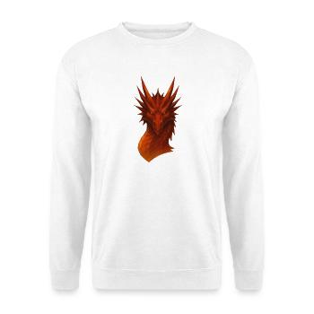 Flammender Lowpoly Drache - Unisex Pullover - Weiß - Vorne