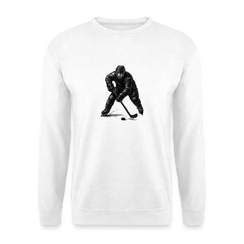 Eishockey Spieler – Monochromes Design - Unisex Sweatshirt - white - Front